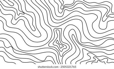 Topographic wavy line contour map background
