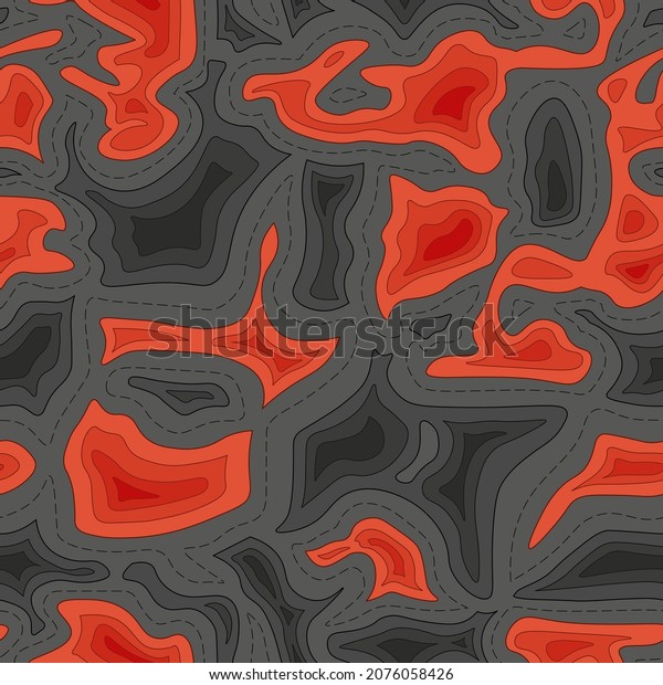 Topographical Cartoon Pattern Vector Lava Stock Vector (Royalty Free ...