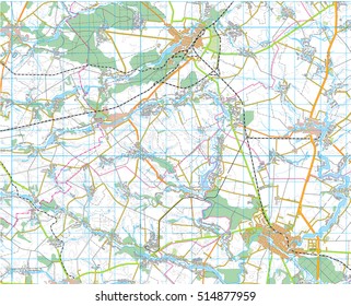 topographical map, a fragment of the Kiev region. City Plan. Vector illustration