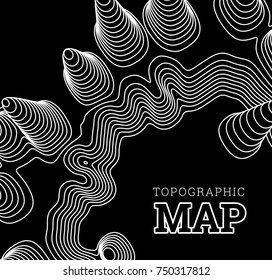 Topographical map of the locality, vector illustration