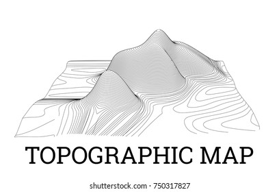 Topographical map of the locality, vector illustration