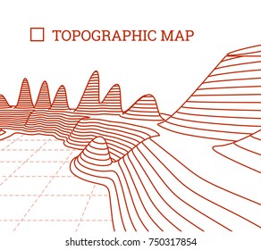 Topographical map of the locality, vector illustration