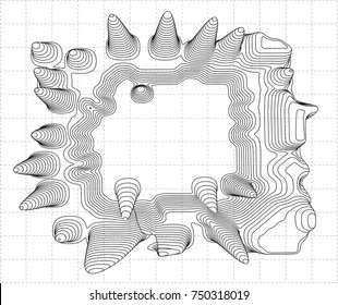 Topographical map of the locality, vector illustration