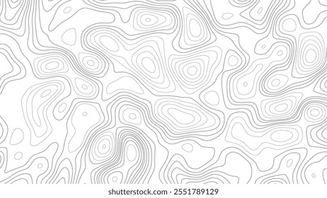 Plano de fundo da topografia. Banner do vetor. Plano de fundo da topografia. Mapa do contorno geográfico do vetor. Fundo do mapa topográfico. Linhas do mapa topográfico, plano de fundo do contorno.