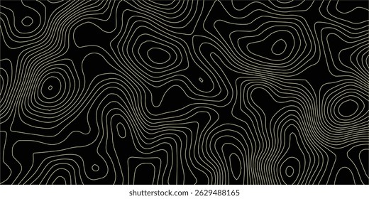 Plano de fundo da topografia. Banner do vetor. Plano de fundo da topografia. Mapa do contorno geográfico do vetor. Fundo do mapa topográfico. Linhas do mapa topográfico, plano de fundo do contorno.	