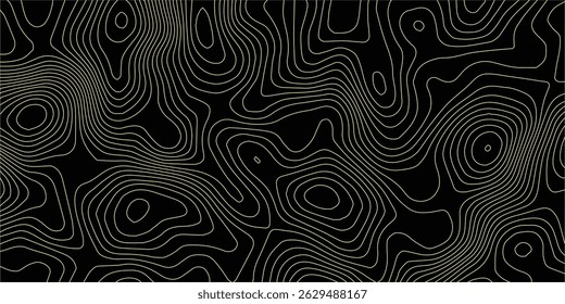 Plano de fundo da topografia. Banner do vetor. Plano de fundo da topografia. Mapa do contorno geográfico do vetor. Fundo do mapa topográfico. Linhas do mapa topográfico, plano de fundo do contorno.	