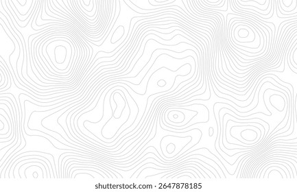 Plano de fundo da topografia. Banner do vetor. Plano de fundo da topografia. Mapa do contorno geográfico do vetor. Fundo do mapa topográfico. Linhas do mapa topográfico, plano de fundo do contorno.	