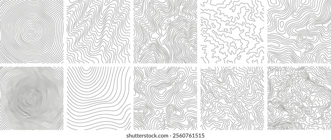 Topography Backgrounds Web graphics.Topographic map material for designing nature, mountain climbing, camping, etc.