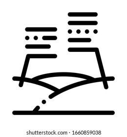 Topography Characteristics Icon Thin Line Vector. Meadow Landscape Topography Knowledge, Geodetic Inspection Concept Linear Pictogram. Monochrome Outline Sign Isolated Contour Symbol Illustration