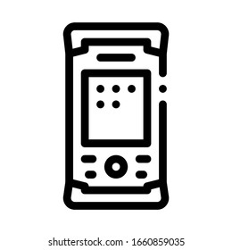 Icono de herramienta electrónica de topografía Vector de línea delgada. Equipo De Medición Para El Paisaje De Investigación, Concepto De Tecnología De Ingenieros Pictograma Lineal. Signo de contorno monocromo símbolo de contorno aislado Ilustración