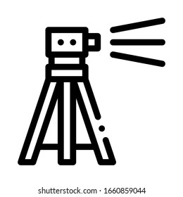 Topography Geodetic Tool Icon Thin Line Vector. Engineer Topography Tripod Equipment For Measuring Concept Linear Pictogram. Monochrome Outline Sign Isolated Contour Symbol Illustration