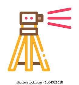 Topografía Icono de herramienta geodésica Vector de línea delgada. Equipo De Trípode De Topografía De Ingenieros Para Medir La Ilustración De Símbolo De Color