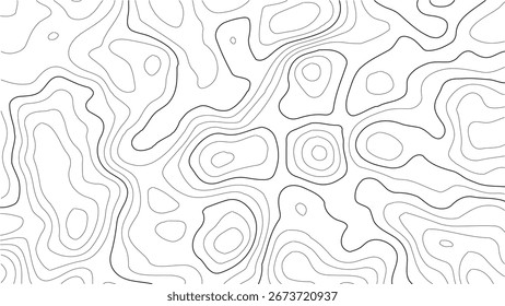 Topography grid relief vector design with minimalist white contour patterns, seamless abstract terrain mapping background for topographic, natural, landscape, hiking, and scientific artwork projects
