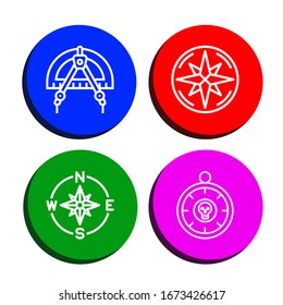 topography icon set. Collection of Compass icons