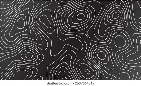 Topography inspired antique map design showing natural terrain features through classic elevation lines, geographic grid overlay, and weathered textures ideal for geography, exploration.