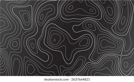 Topography inspired antique map design showing natural terrain features through classic elevation lines, geographic grid overlay, and weathered textures ideal for geography, exploration.