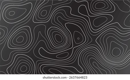 Topography inspired antique map design showing natural terrain features through classic elevation lines, geographic grid overlay, and weathered textures ideal for geography, exploration.