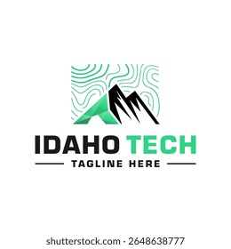 topography logo design land contour mountain in idaho