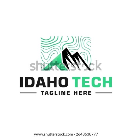 topography logo design land contour mountain in idaho