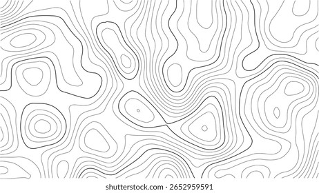 Plano de fundo do mapa topográfico em estilo de expedição vintage com linhas de contorno desenhadas à mão, elevação detalhada do terreno, grade geográfica retrô perfeita para a natureza selvagem, caminhadas e projetos temáticos ao ar livre