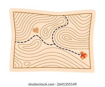 Topography map. The concept of a conditional geography scheme and the terrain path. Ultra wide size. Map on land