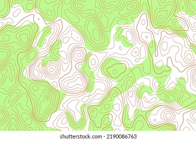 Topography map. Contour line abstract terrain relief texture. Geographic wavy landscape. Vector illustration.