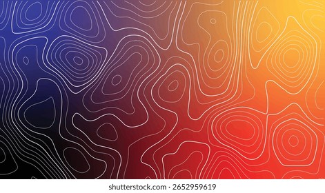 Topografia mapa de montanha e vale com linhas de contorno estilo antigo e uma textura úmida que evoca a exploração histórica e é perfeito para aplicações educacionais ou de design baseadas em geografia.