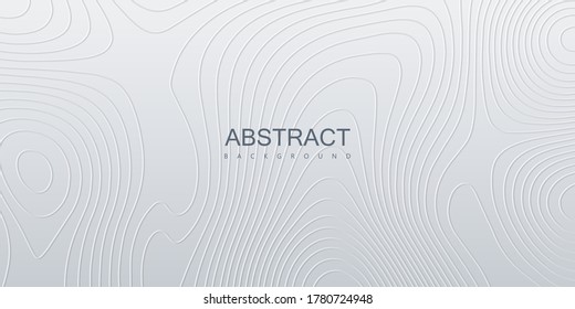 Topography relief. Abstract background. Vector minimal illustration. Liquid shapes. Outline cartography landscape. Modern poster design. Trendy cover with wavy white lines