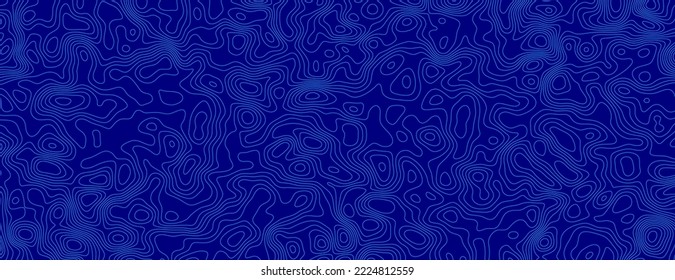 Topography Relief Contouring Line. Geographic Outlines, Elevation Map Or Ocean Floor Surface With Cross Signs. Modern Landscape Liquid Gradient, Radar Readings