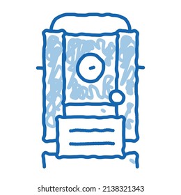 Topography Research Tool sketch icon vector. Hand drawn blue doodle line art Topographic Engineering Research Equipment, Modern Technology sign. isolated symbol illustration