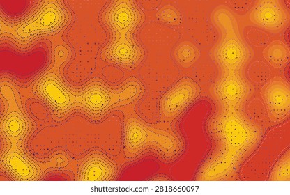 Topography or Topology contour map lines smooth curved high quality EPS vector design with stratified sprinkles or dots