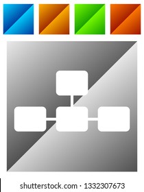 Topological, hierarchical diagram icon, Multilevel chart, graph