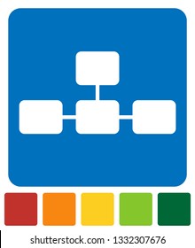 Topological, hierarchical diagram icon, Multilevel chart, graph