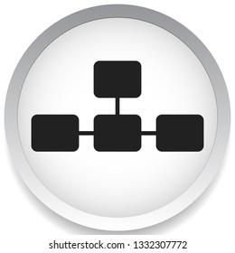Topological, hierarchical diagram icon, Multilevel chart, graph