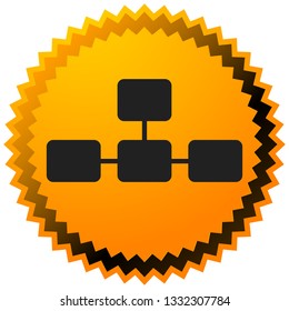 Topological, hierarchical diagram icon, Multilevel chart, graph
