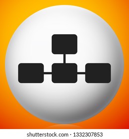 Topological, hierarchical diagram icon, Multilevel chart, graph