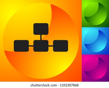 Topological, hierarchical diagram icon, Multilevel chart, graph