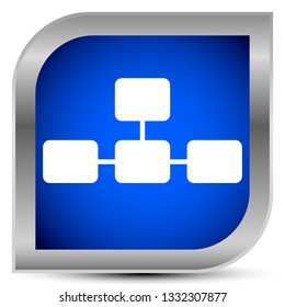 Topological, hierarchical diagram icon, Multilevel chart, graph