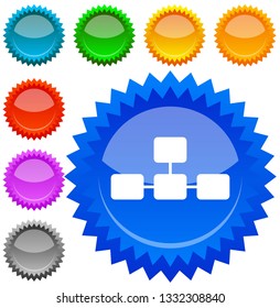 Topological, hierarchical diagram icon, Multilevel chart, graph