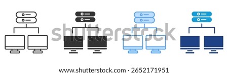 Topology Icon Set Multiple Style Collection