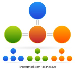 Topology, simple structure, sitemap icon. Set of 4 colors.