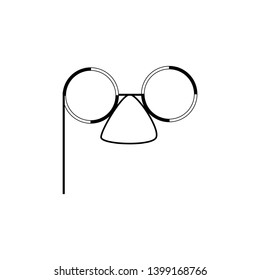 topper Glass. with Nose For party . good for cake topper, good for scrap booking, posters, textiles, gifts, gift sets. Vector design can change color - Vector