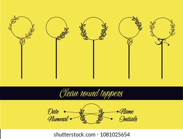 Toppers template for dates, names, initials or numerals