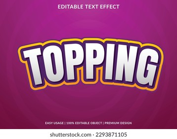 plantilla de efecto de texto superior logotipo comercial y vector modificable de marca