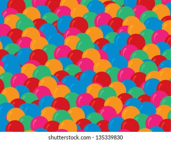 Tops of many multicolored balloons