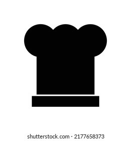 Toque Blanches (Chef's Hat) icon, full black. Vector illustration, suitable for content design, website, poster, banner, menu, or video editing needs