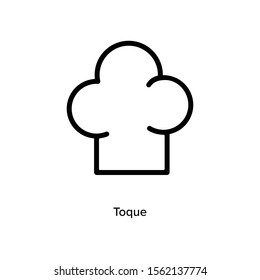 Toque linear icon vector on white background. Cook hat outlined icon vector illustration