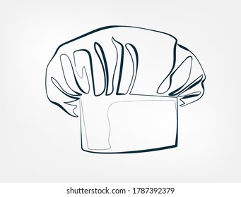  toque vector one line art isolated illustration
