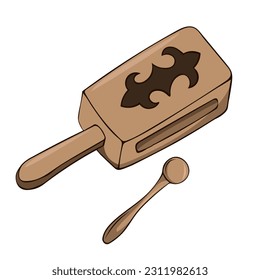 Toqyldak, Tokyldak Kazakh traditional folk musiacal instrument. Vector illustration