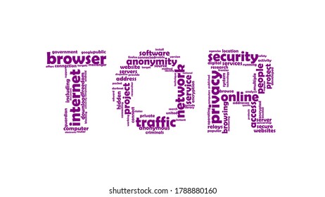 Tor is free and open-source software for enabling anonymous communication.
Tor word cloud concept vector illustration.
